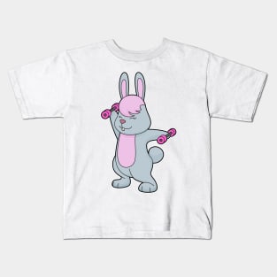 Bunny Fitness Dumbbell Kids T-Shirt